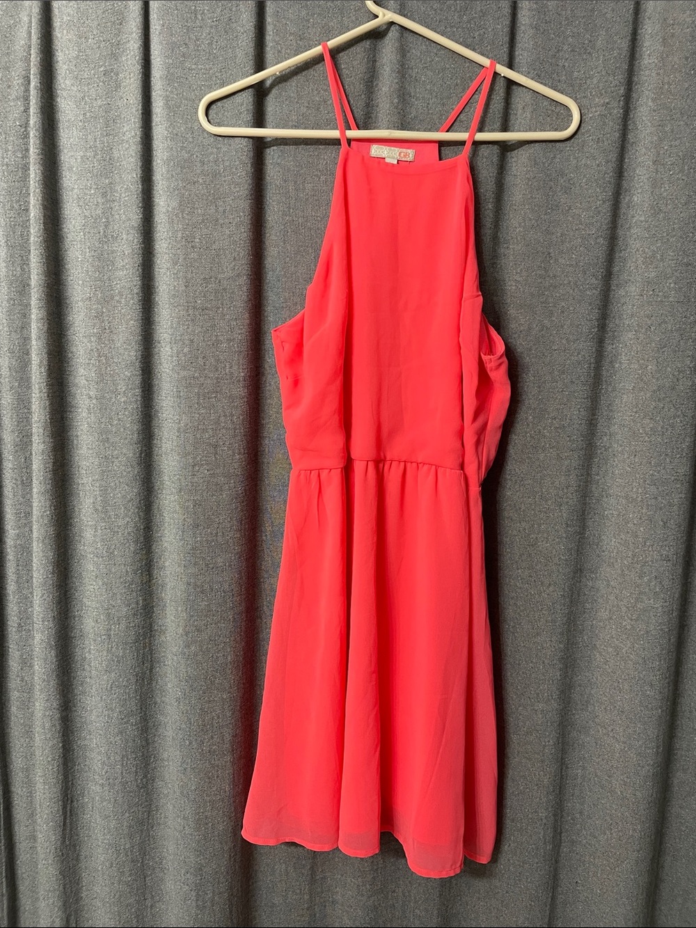 Bright Coral Spaghetti Strap Sundress
